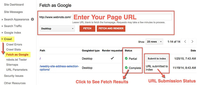 Sử dụng tính năng Fetch as Google trong Google Search Console