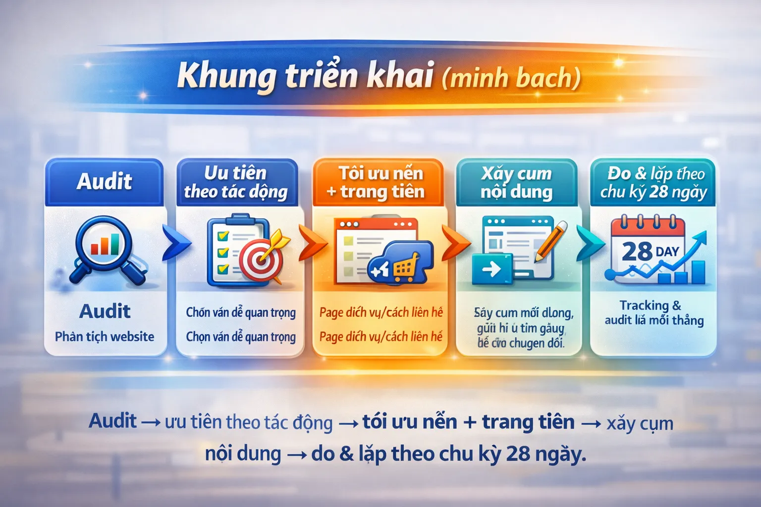 Khung triển khai dịch vụ SEO tổng thể