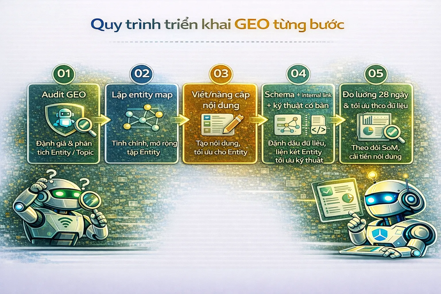Quy trình triển khai GEO từng bước