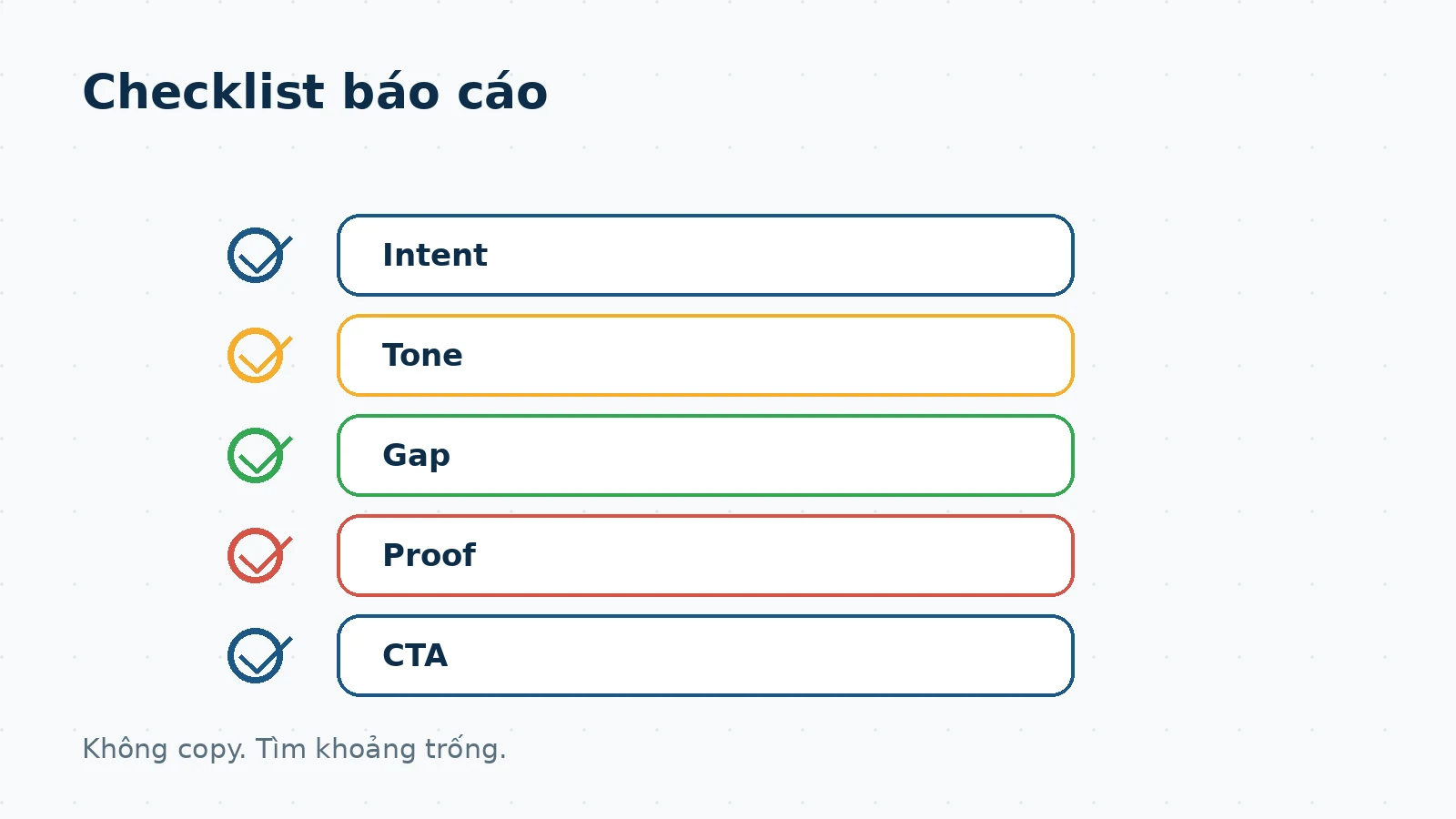 Checklist báo cáo phân tích đối thủ SEO