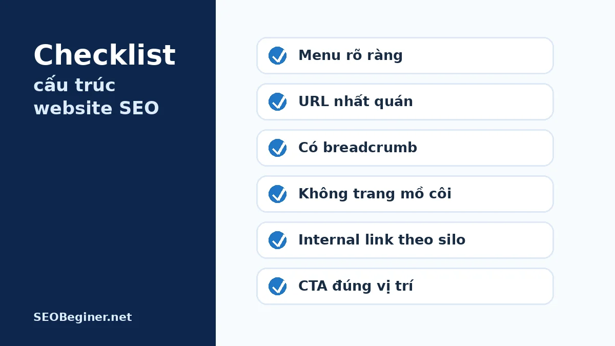 Checklist audit cấu trúc website theo page type và rủi ro