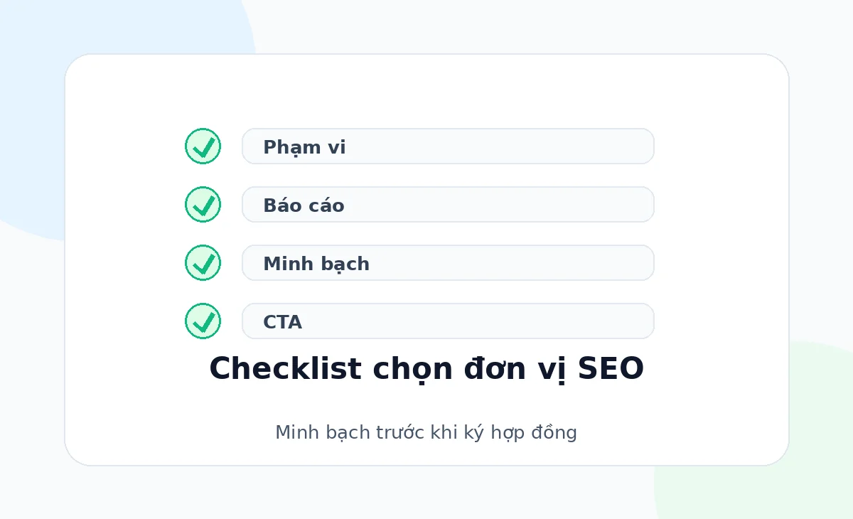 Checklist chọn đơn vị và ký hợp đồng dịch vụ SEO