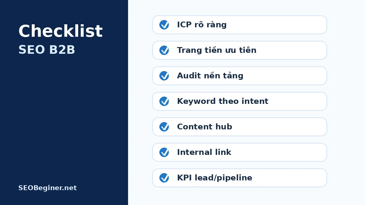 Checklist triển khai và mở rộng chiến lược SEO B2B