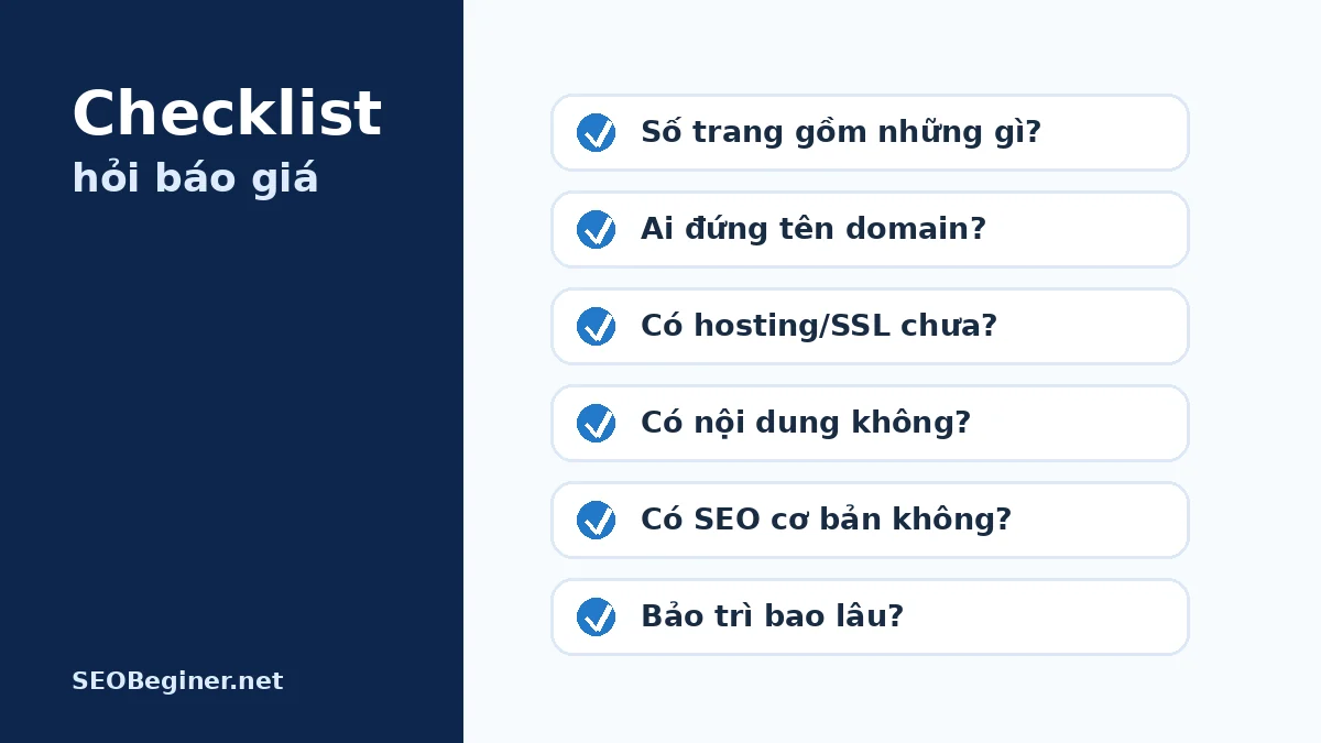 Checklist so sánh báo giá thiết kế website trước khi ký hợp đồng