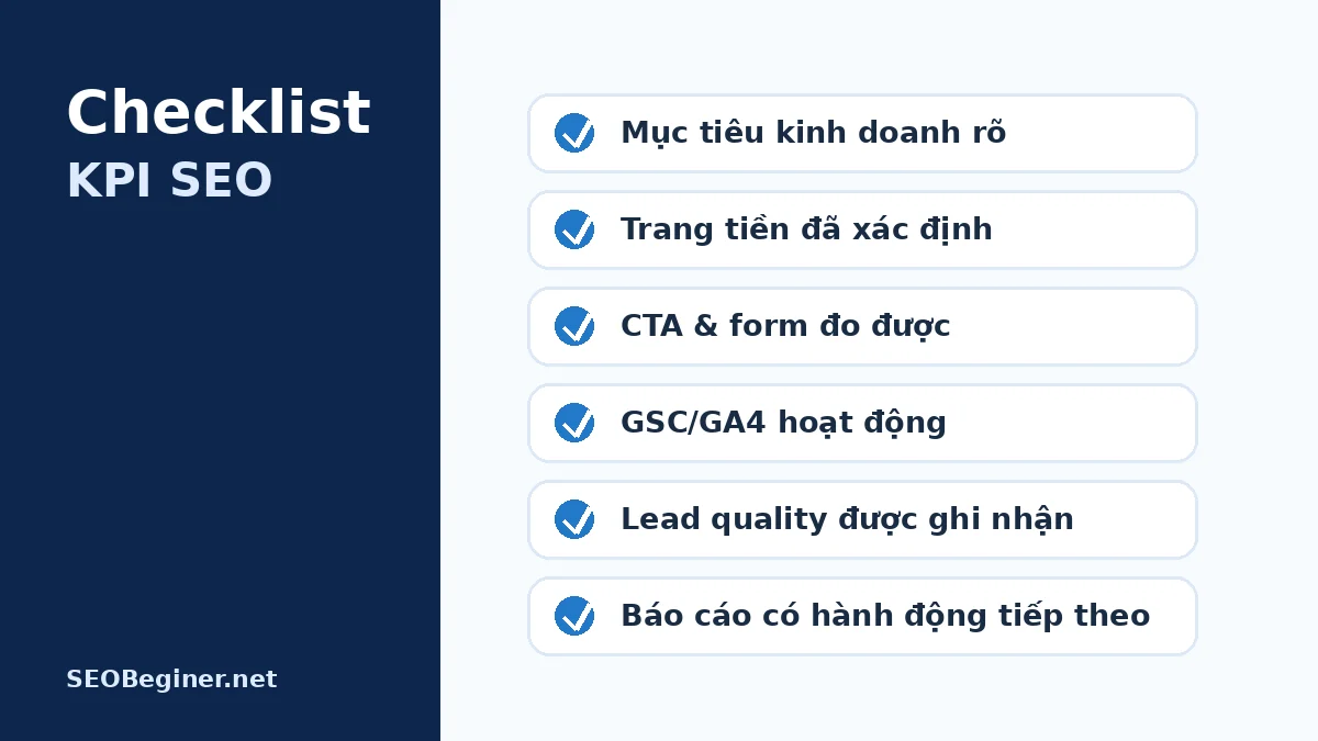 Checklist thiết lập KPI SEO và data governance