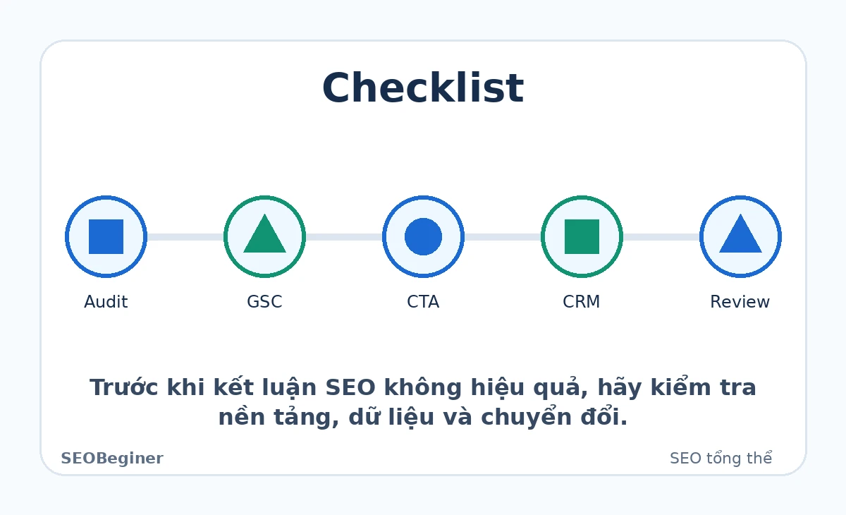 Checklist đánh giá tiến độ SEO trước khi thay đổi chiến lược