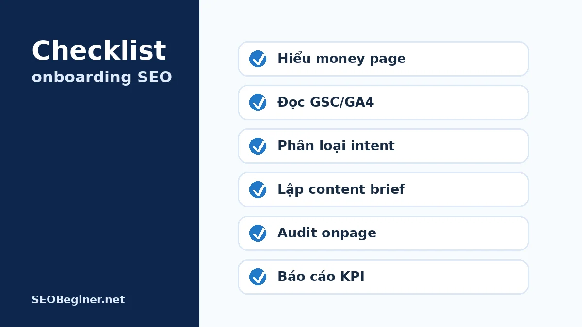 Checklist đánh giá năng lực sau onboarding SEO
