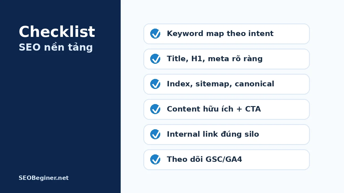 Checklist SEO từ A đến Z Checklist SEO từ A đến Z cho người mới