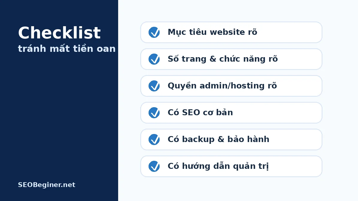 Checklist thuê thiết kế website tránh mất tiền oan
