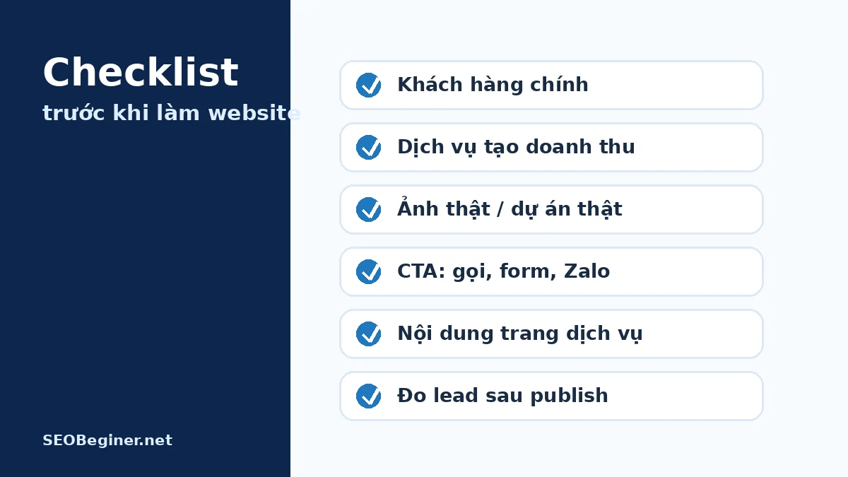 Checklist trước khi làm website tại Đắk Lắk