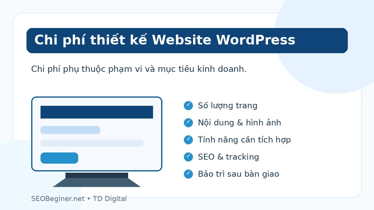 Các yếu tố ảnh hưởng chi phí thiết kế website WordPress tại TPHCM