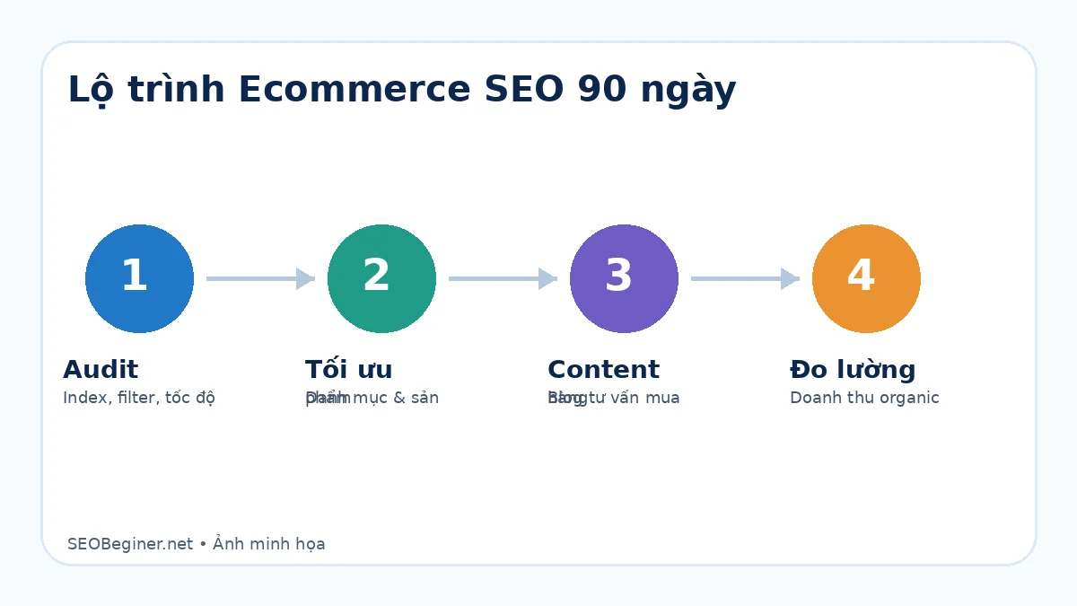 Lộ trình Ecommerce SEO theo giai đoạn và điều kiện chuyển bước