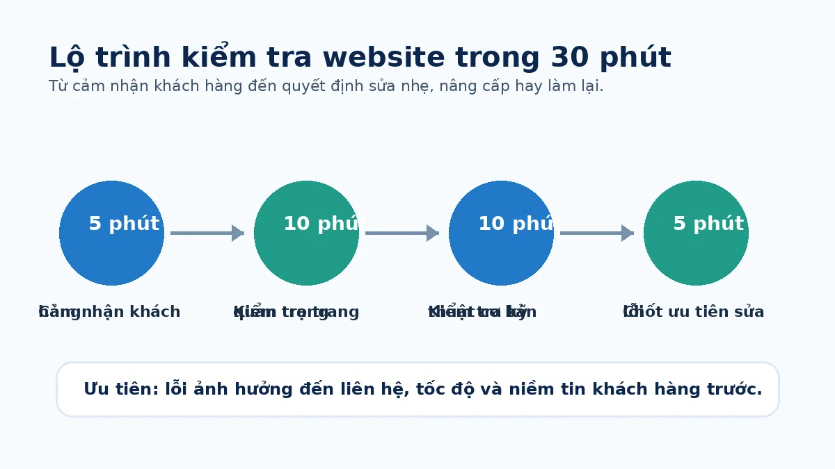 Lộ trình kiểm tra website trong 30 phút Lộ trình kiểm tra website lỗi thời trong 30 phút