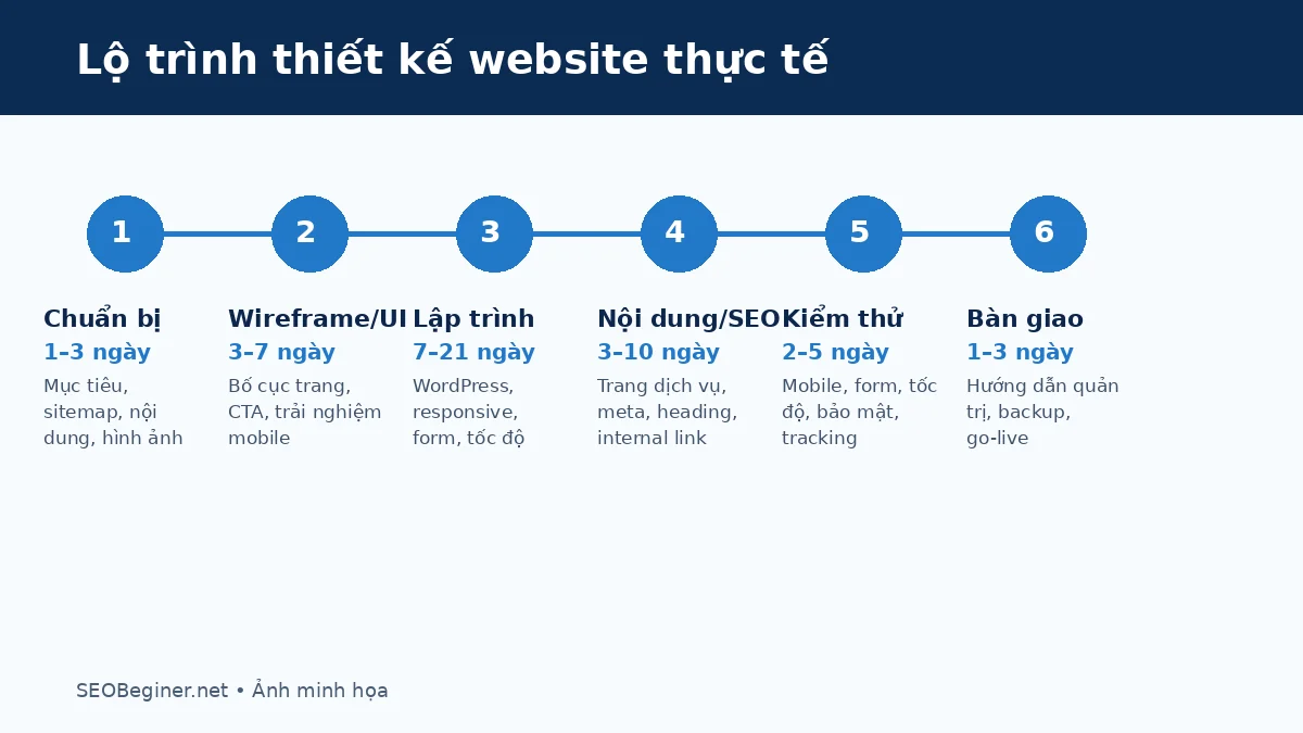 Lộ trình thiết kế website thực tế Lộ trình thiết kế website thực tế cho doanh nghiệp