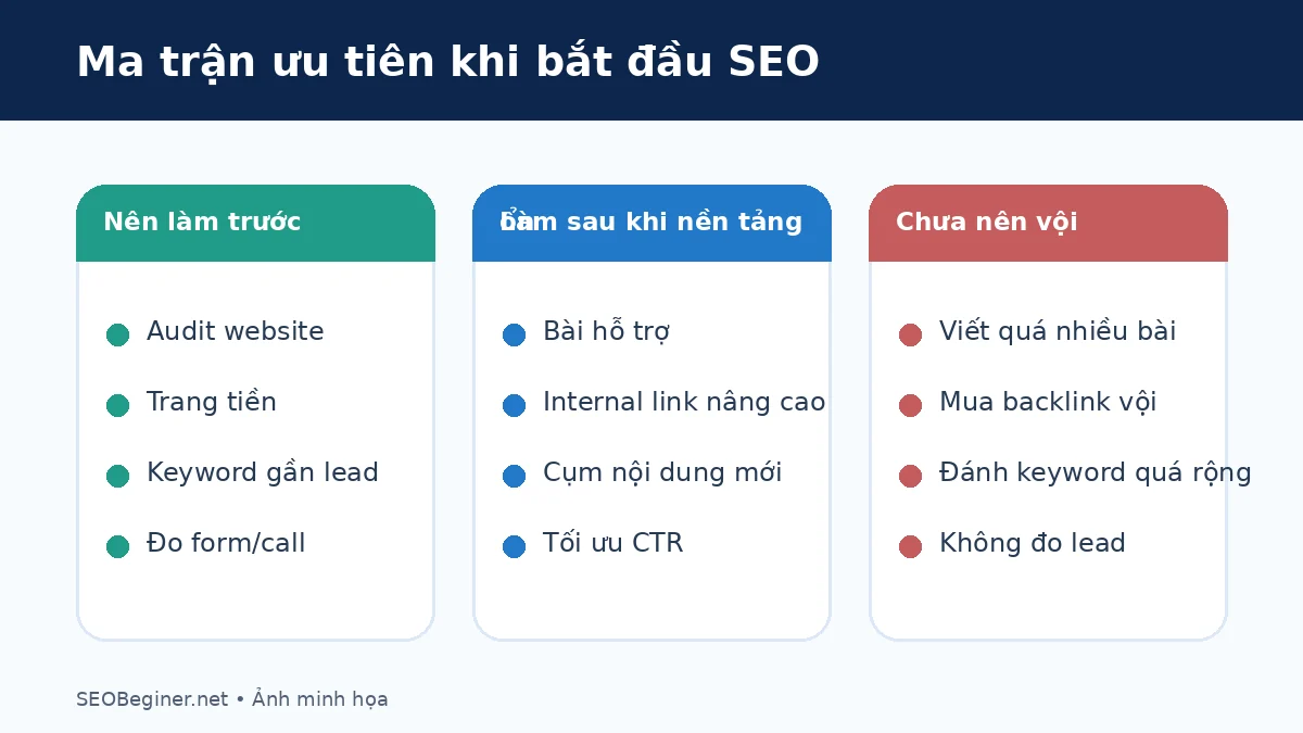 Ma trận ưu tiên SEO cho doanh nghiệp nhỏ