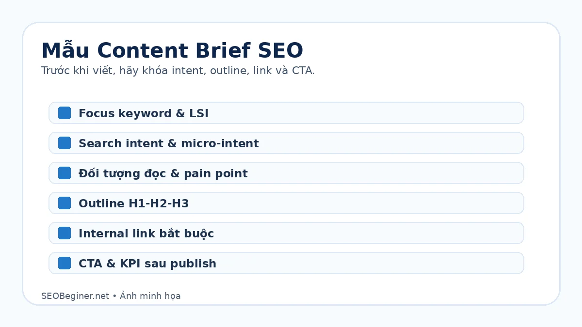 Mẫu content brief cho SEO Content