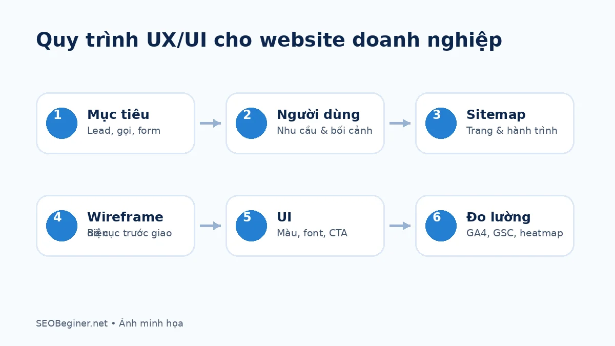 Quy trình thiết kế UX/UI website Quy trình thiết kế UX UI cho website doanh nghiệp