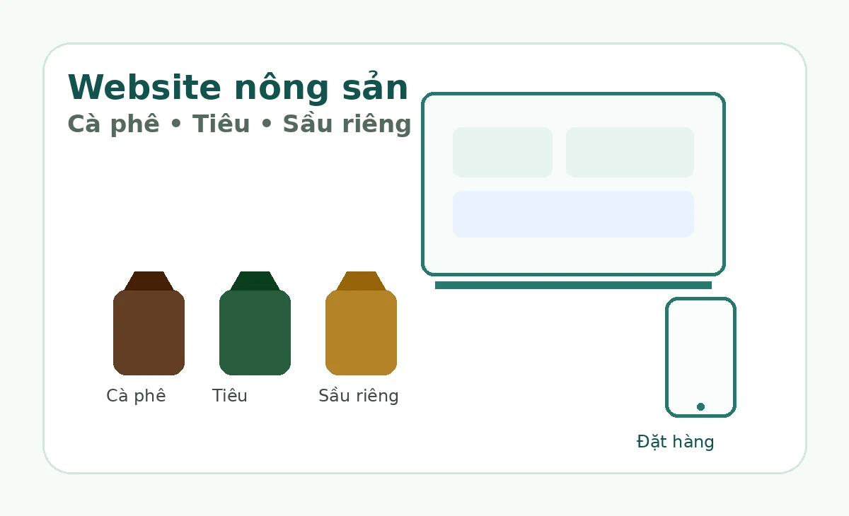 Thiết kế website nông sản cho cà phê tiêu sầu riêng
