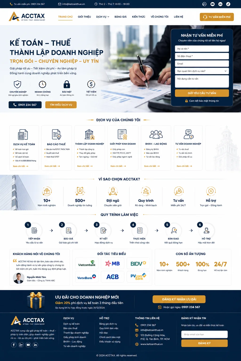 Mẫu Website Kế Toán – Thuế – Thành Lập Doanh Nghiệp – ACCOUNT01
