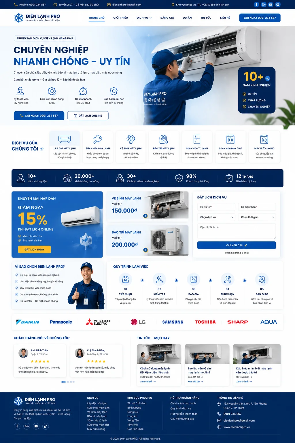 Mẫu Website Điện Lạnh – Máy Lạnh – AIRCON01