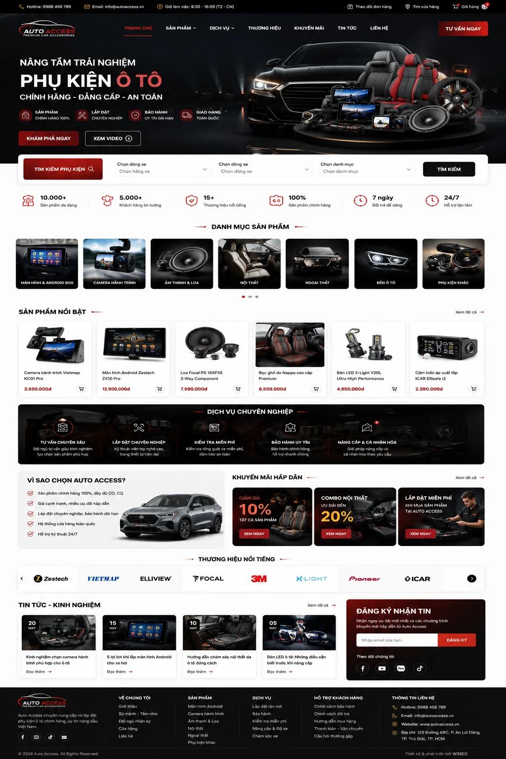 Mẫu Website Phụ Kiện Ô Tô – AUTO01