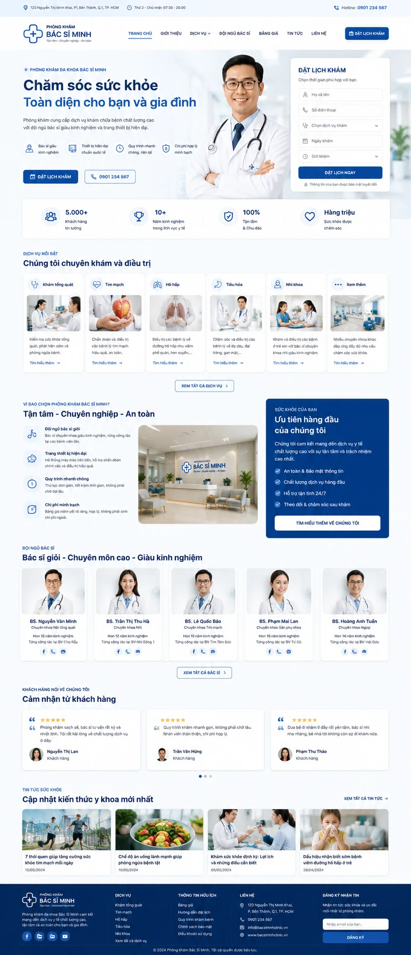 Mẫu Website Phòng Khám Bác Sĩ – CLINIC01