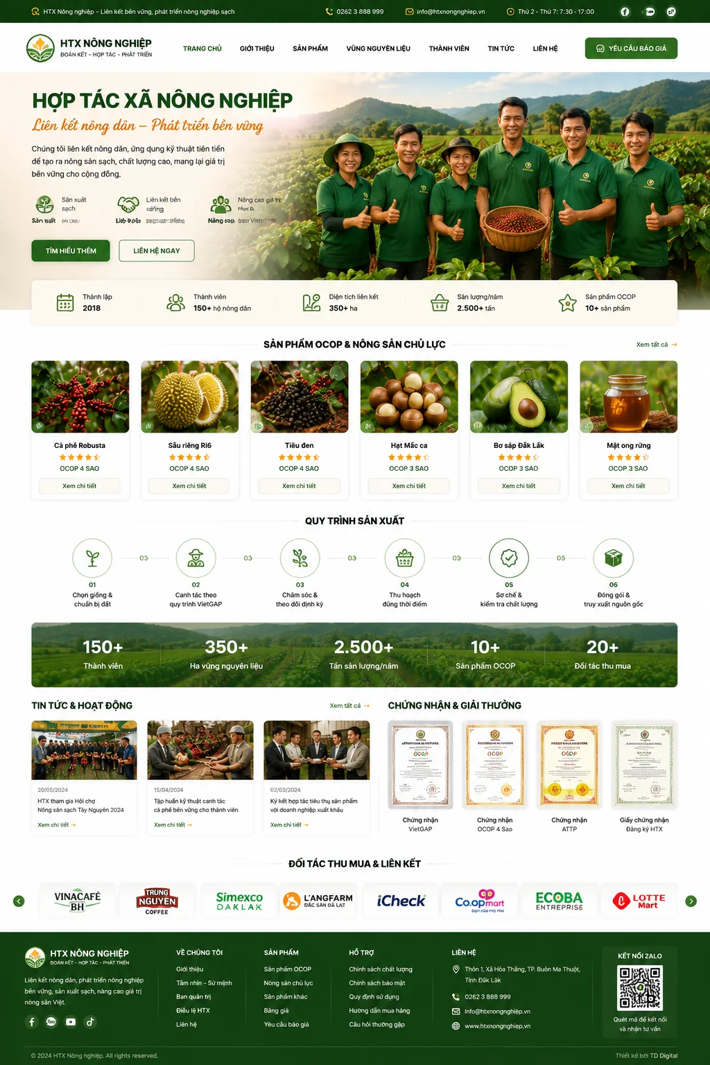 Mẫu Website Hợp Tác Xã Nông Nghiệp – COOP01