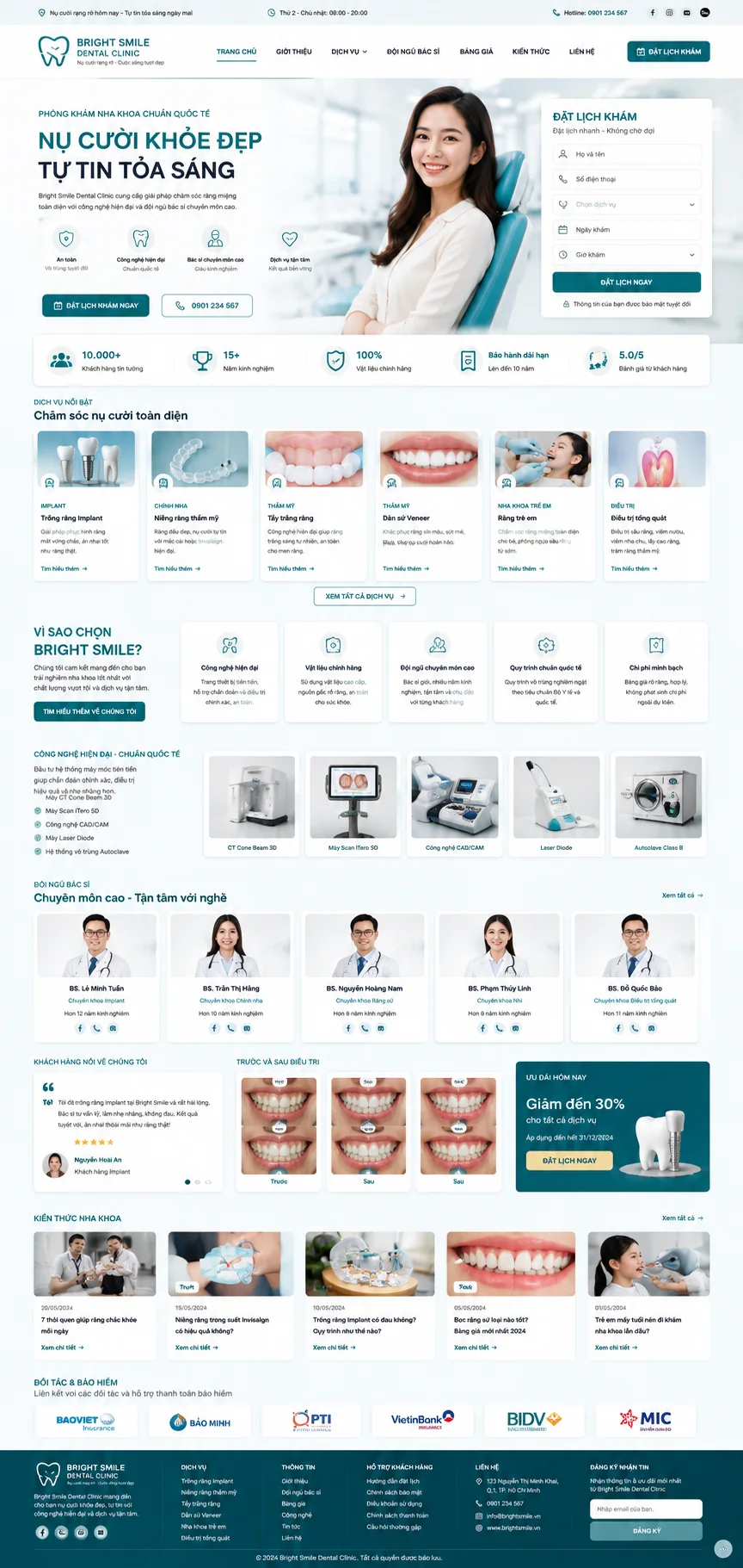 Mẫu Website Nha Khoa Chuyên Nghiệp – DENTAL01