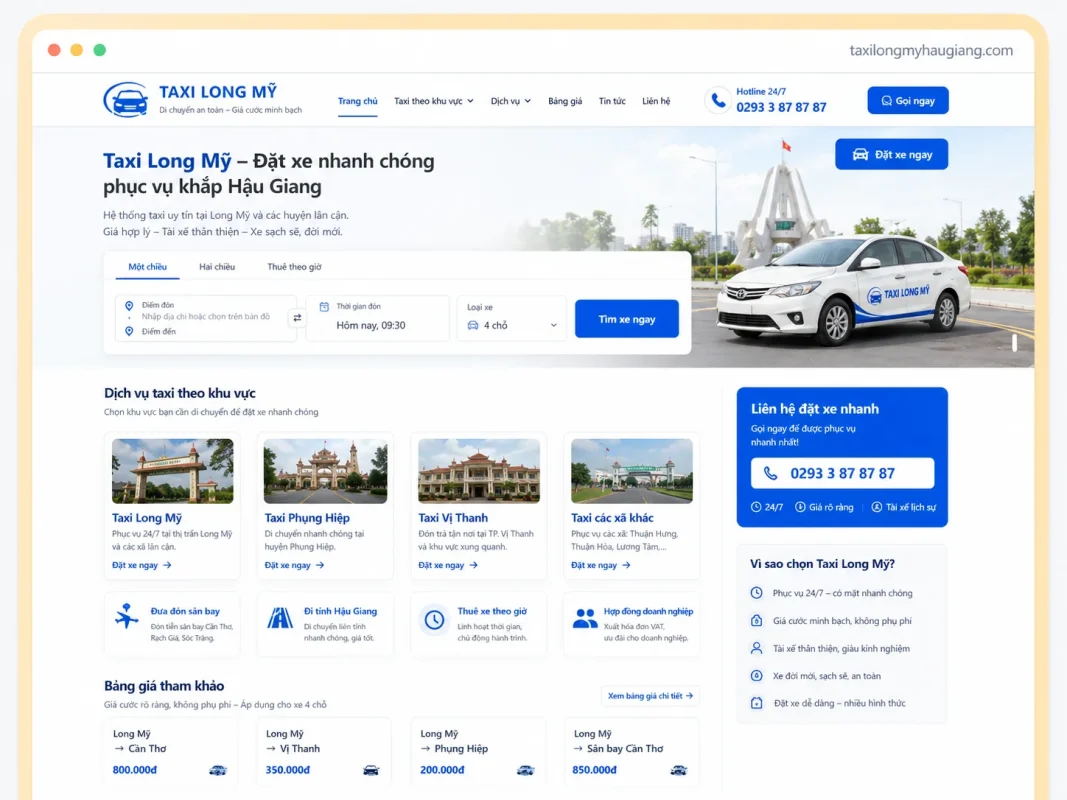 Case study Content Marketing Taxi Long Mỹ: Nội dung theo hành trình đặt xe