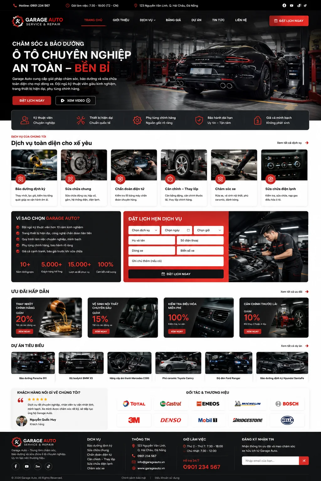 Mẫu Website Gara Ô Tô Chuyên Nghiệp – GARAGE01