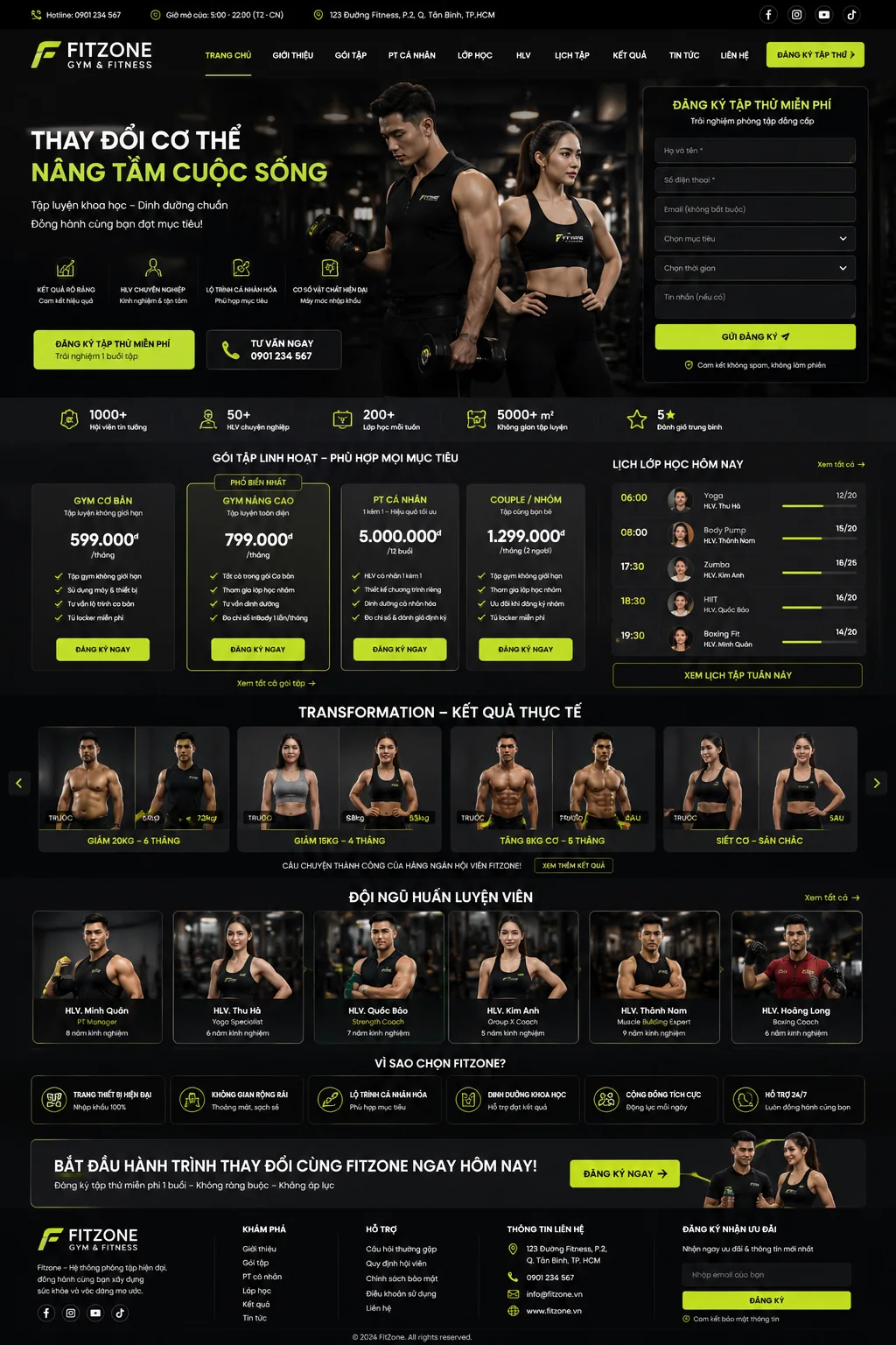 Mẫu Website Gym – Fitness – PT Cá Nhân – GYM01