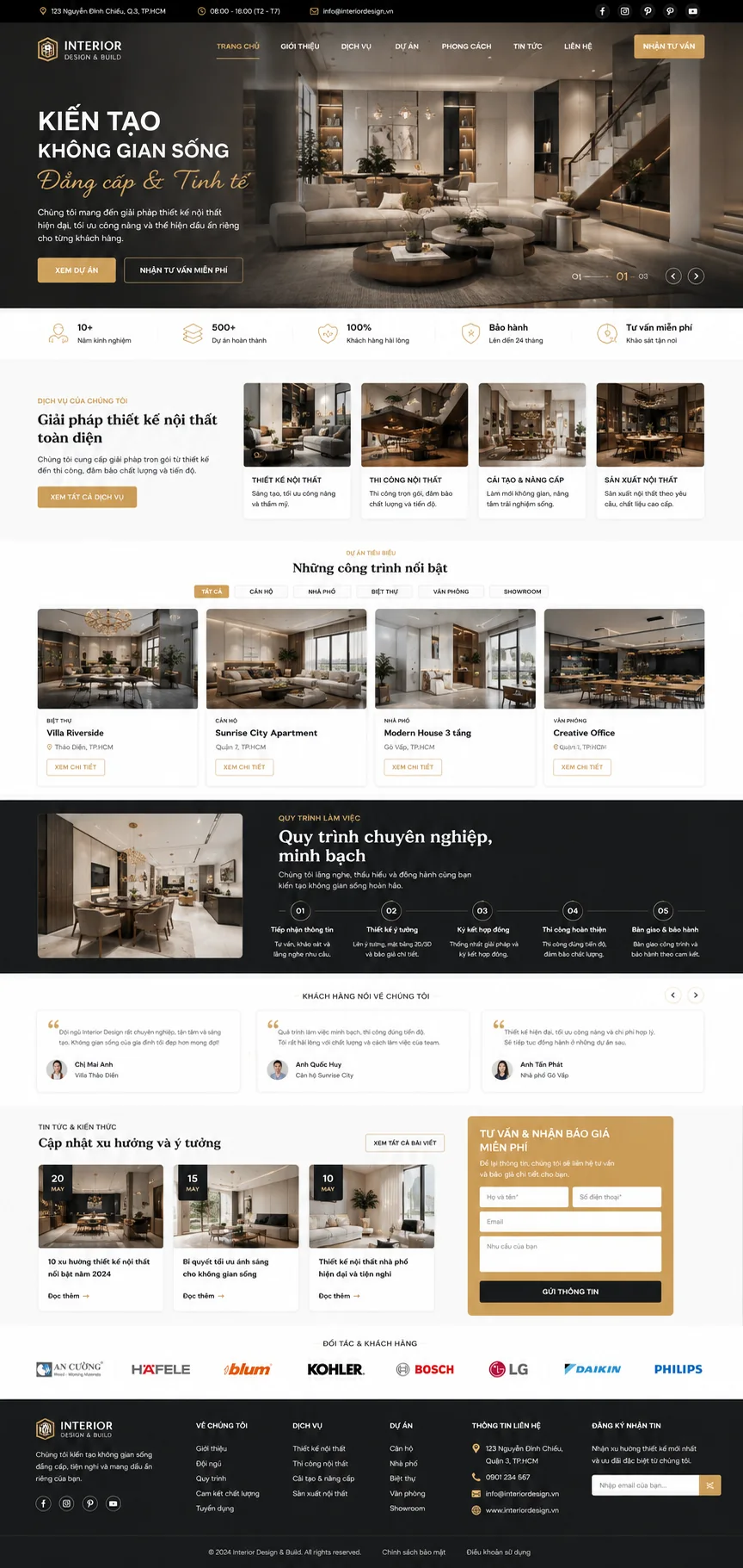 Mẫu Website Thiết Kế Nội Thất – INTERIOR01