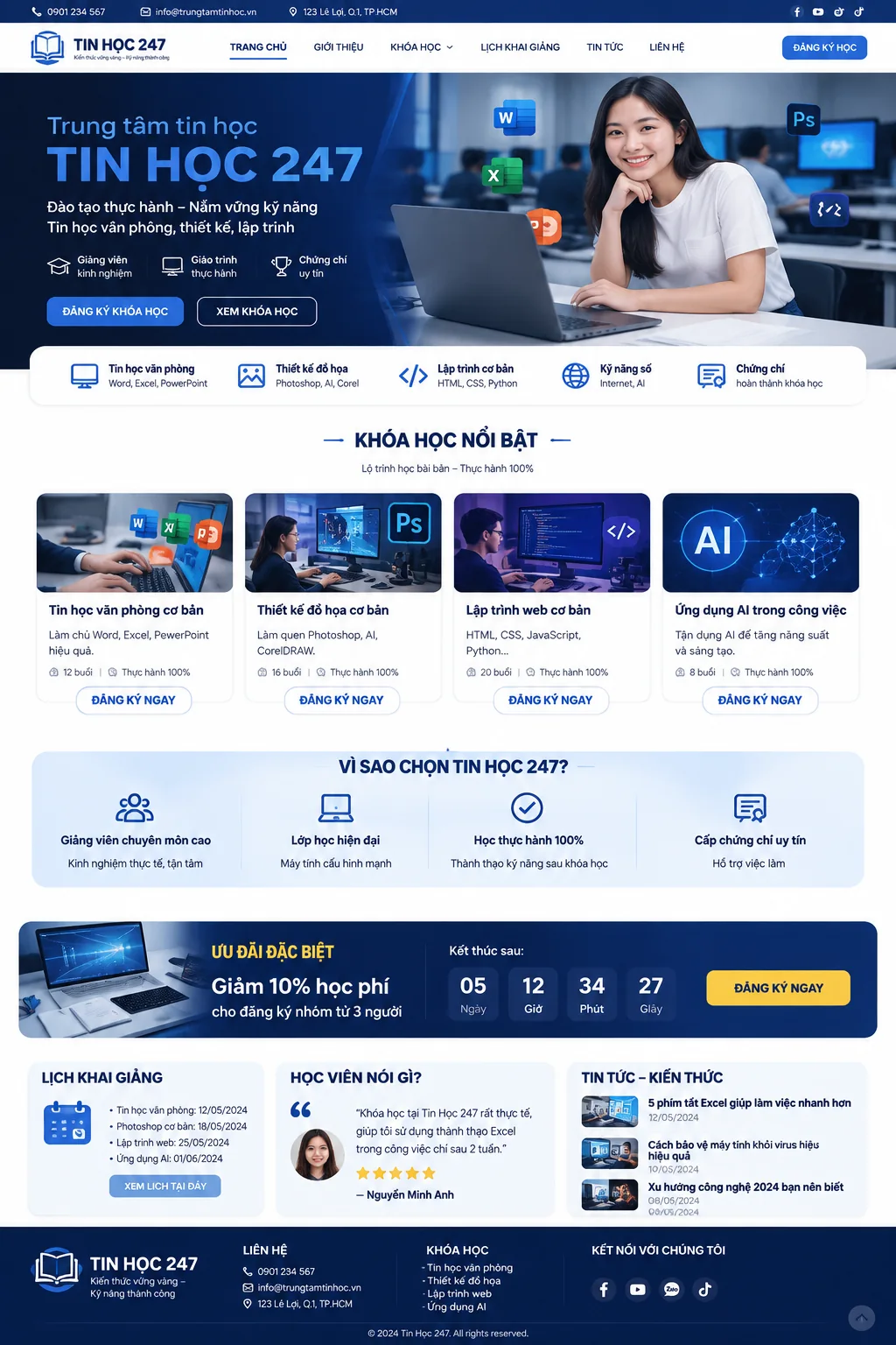 Mẫu Website Trung Tâm Tin Học – ITCENTER01