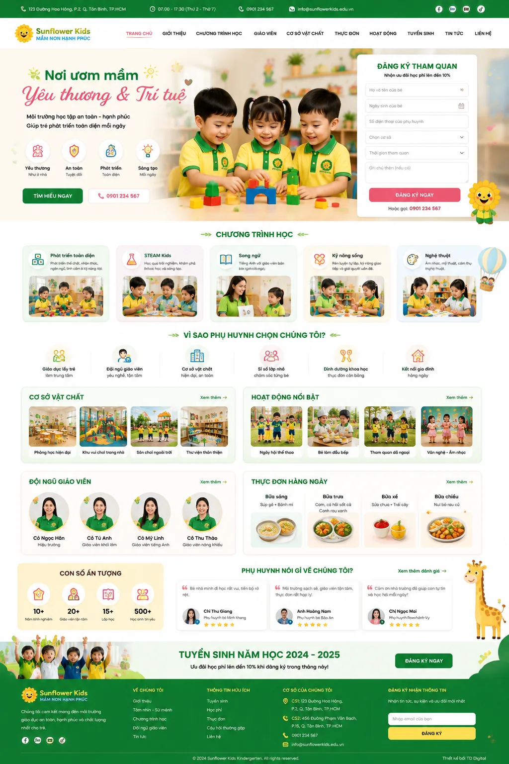 Mẫu Website Trường Mầm Non – KIDS01