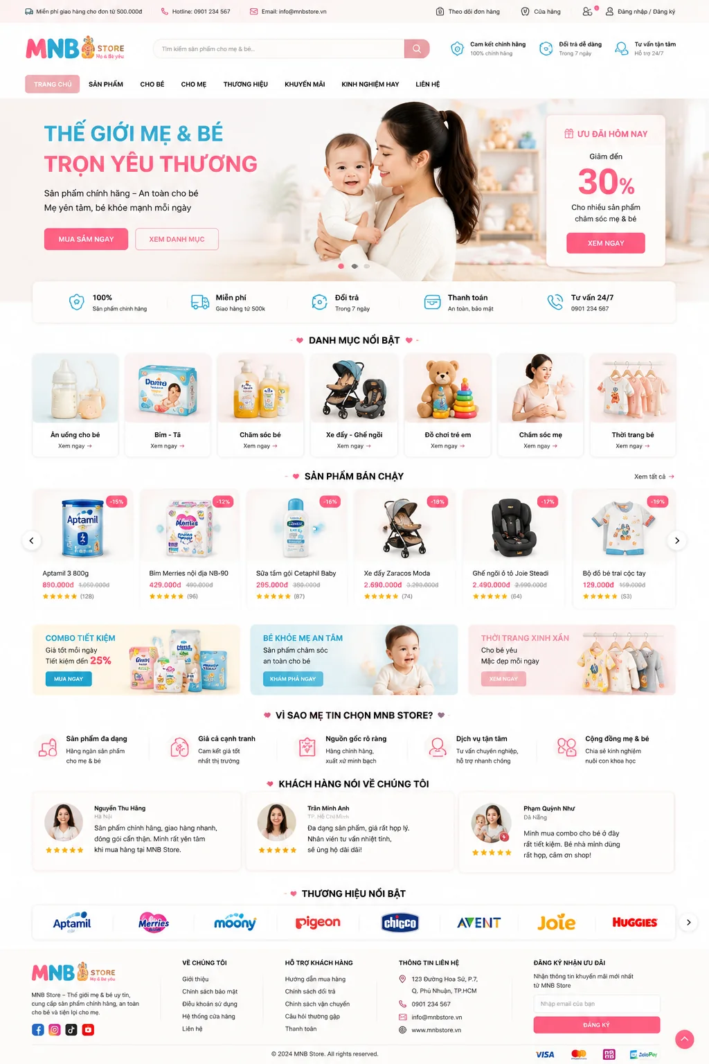 Mẫu Website Cửa Hàng Mẹ & Bé – MOMBABY01