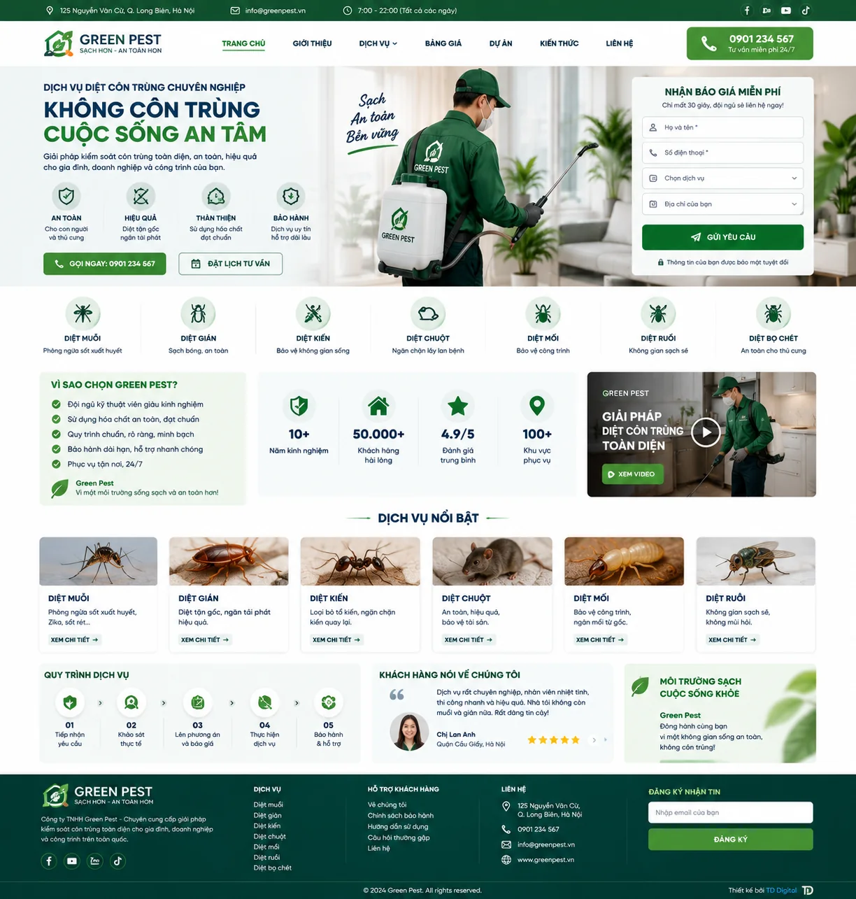 Mẫu Website Diệt Côn Trùng – Pest Control – PEST01