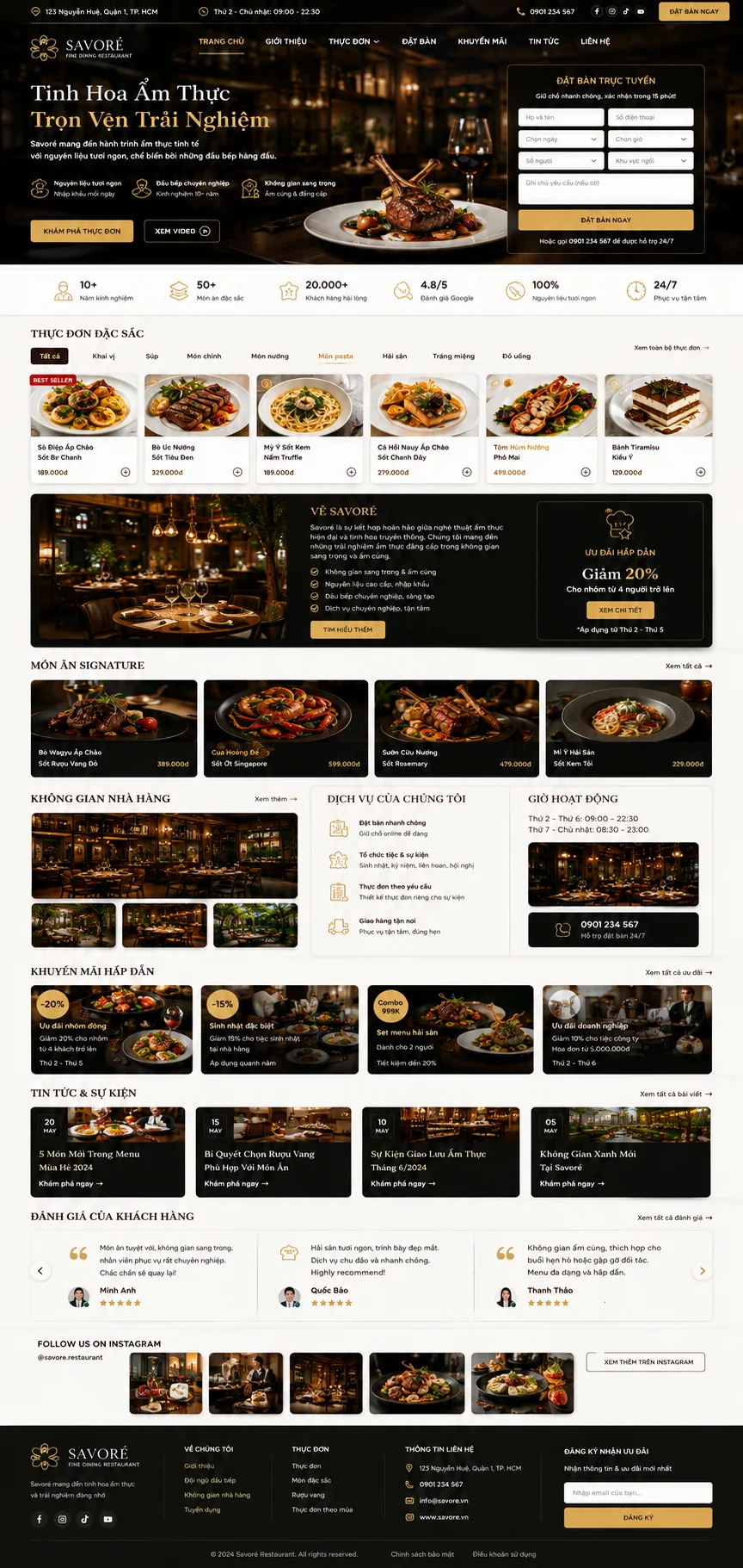 Mẫu Website Nhà Hàng Chuyên Nghiệp – REST01