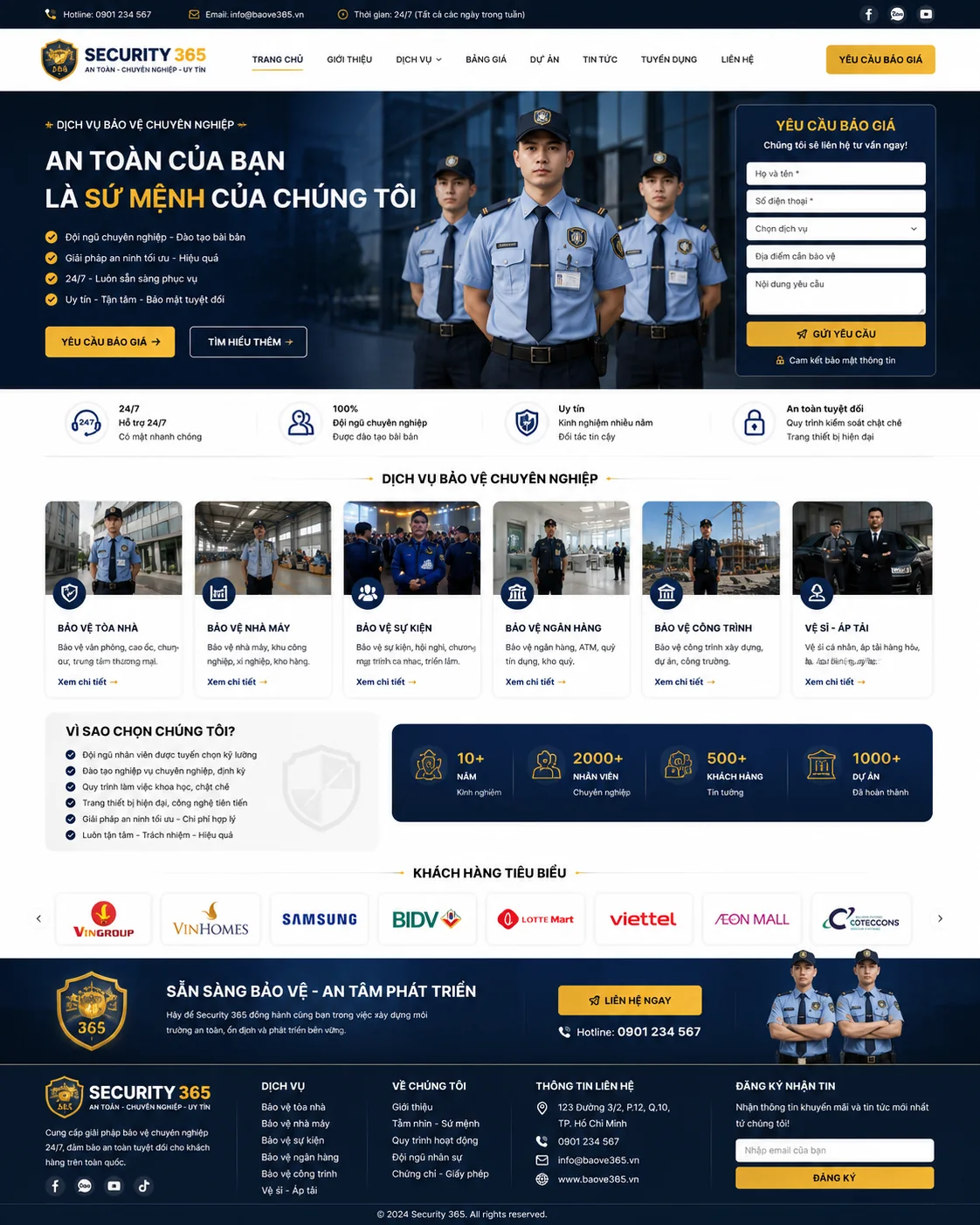 Mẫu Website Công Ty Bảo Vệ – SECURITY01
