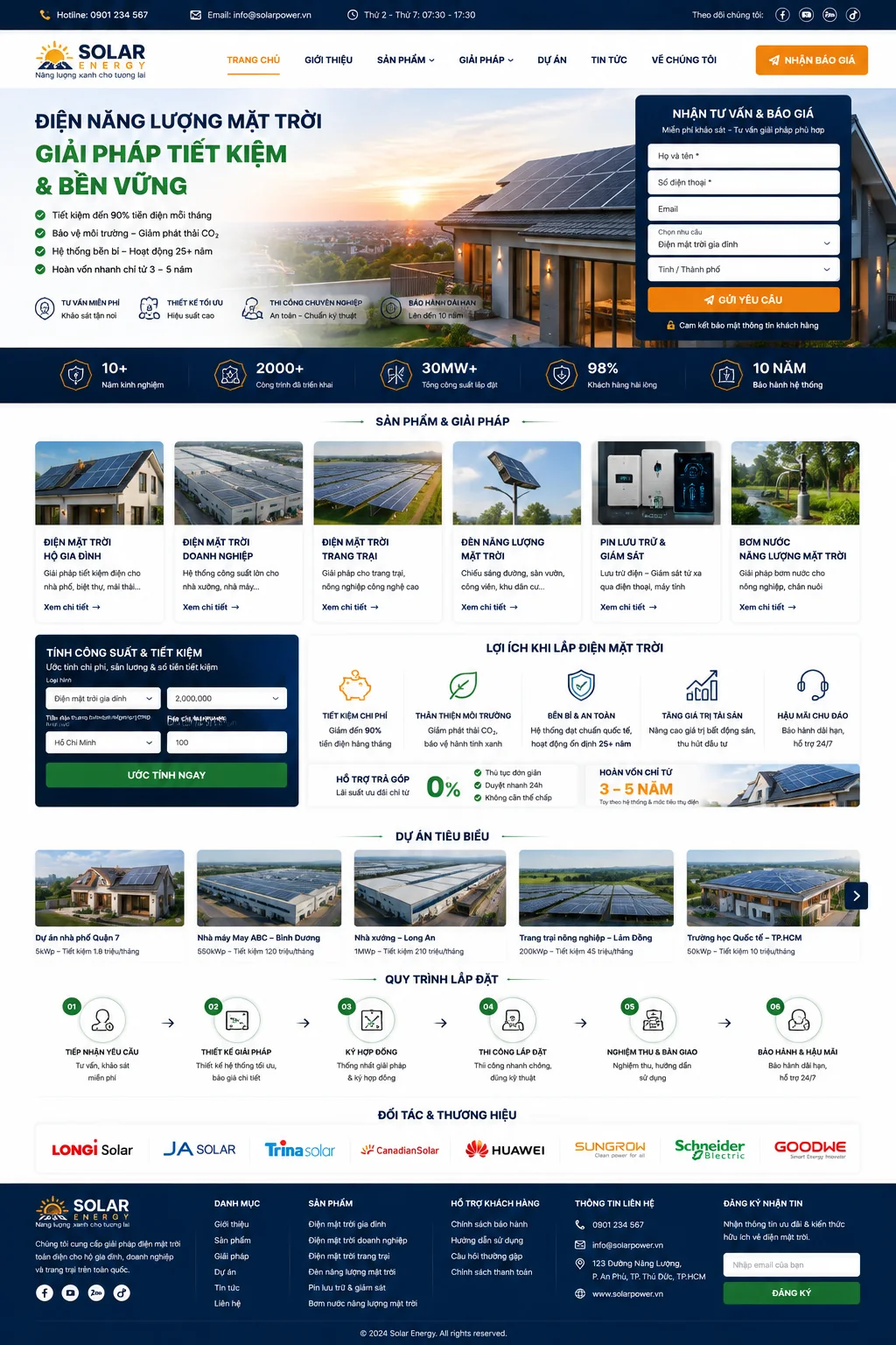 Mẫu Website Điện Năng Lượng Mặt Trời – SOLAR01