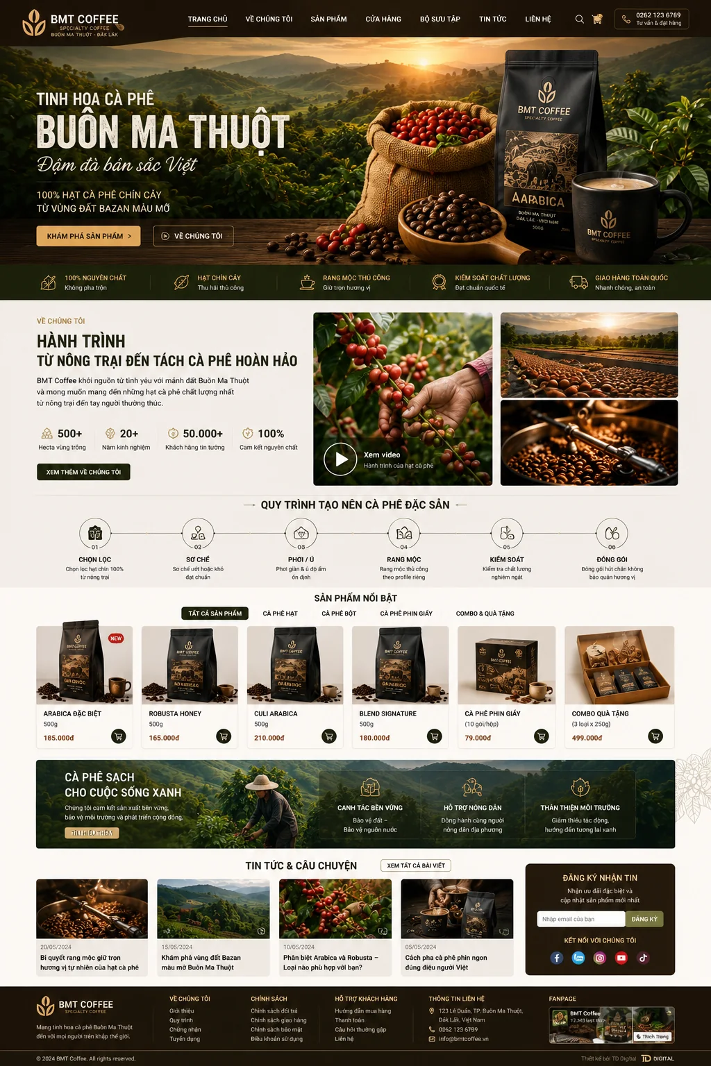 Mẫu Website Đặc Sản & Quà Tây Nguyên – SPECIALTY01