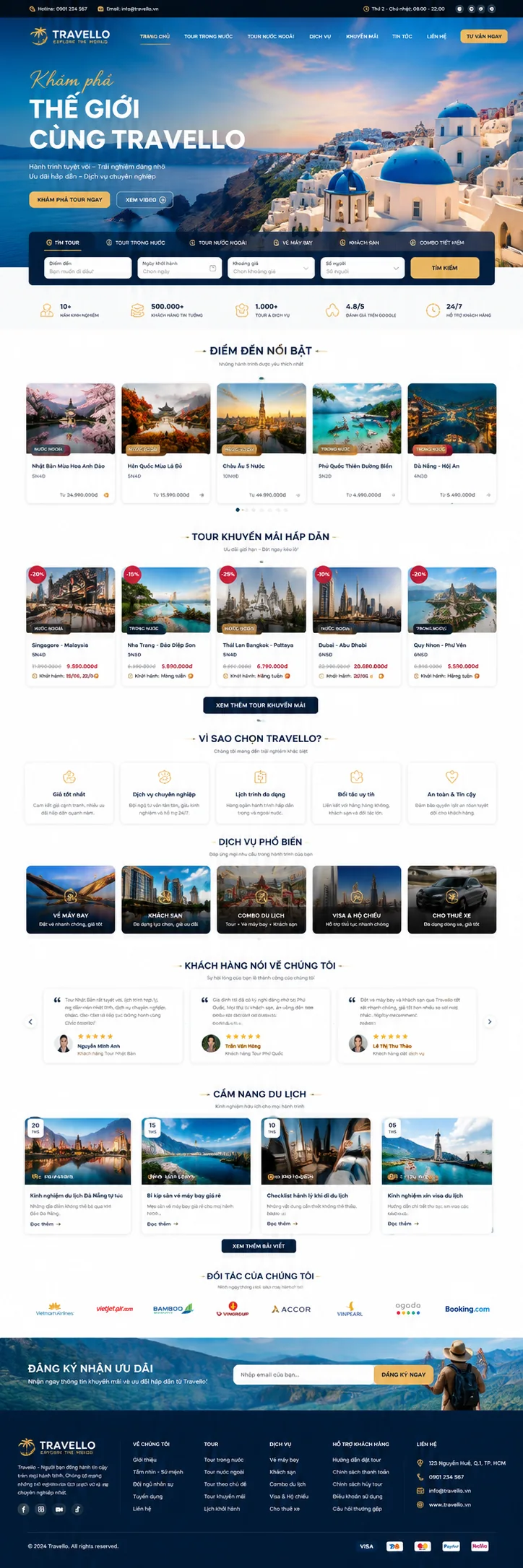 Mẫu Website Công Ty Du Lịch & Tour – TRAVEL01