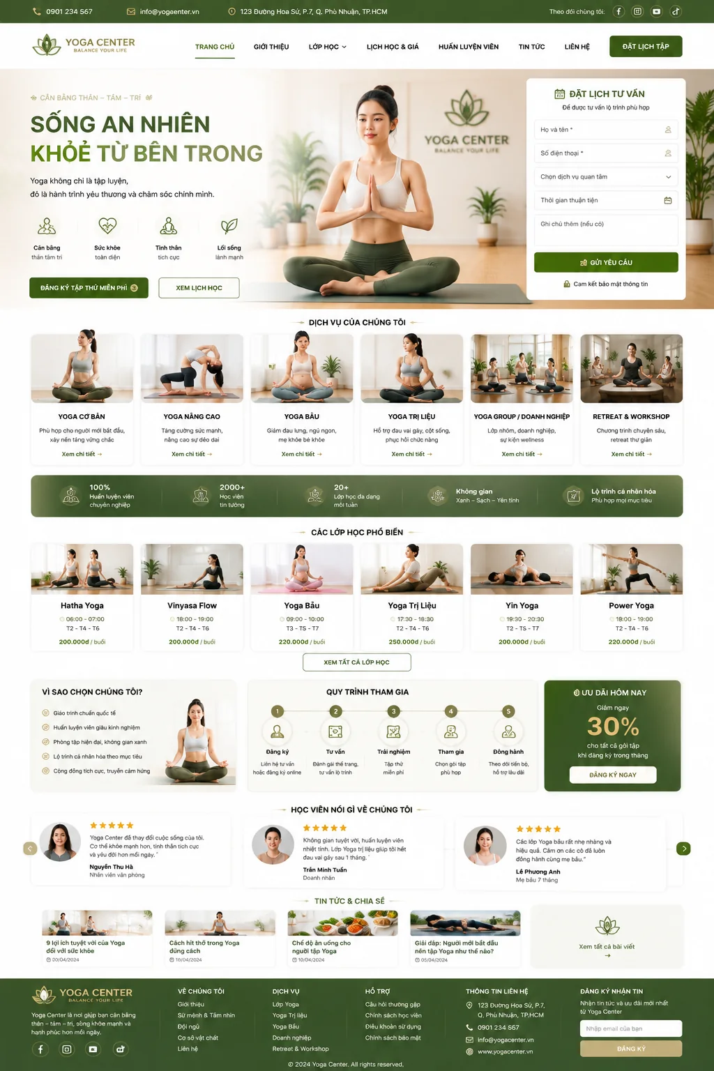 Mẫu Website Trung Tâm Yoga – YOGA01